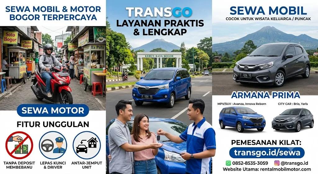 Sewa Mobil & Motor Bogor Terpercaya | Transgo Layanan Praktis & Lengkap