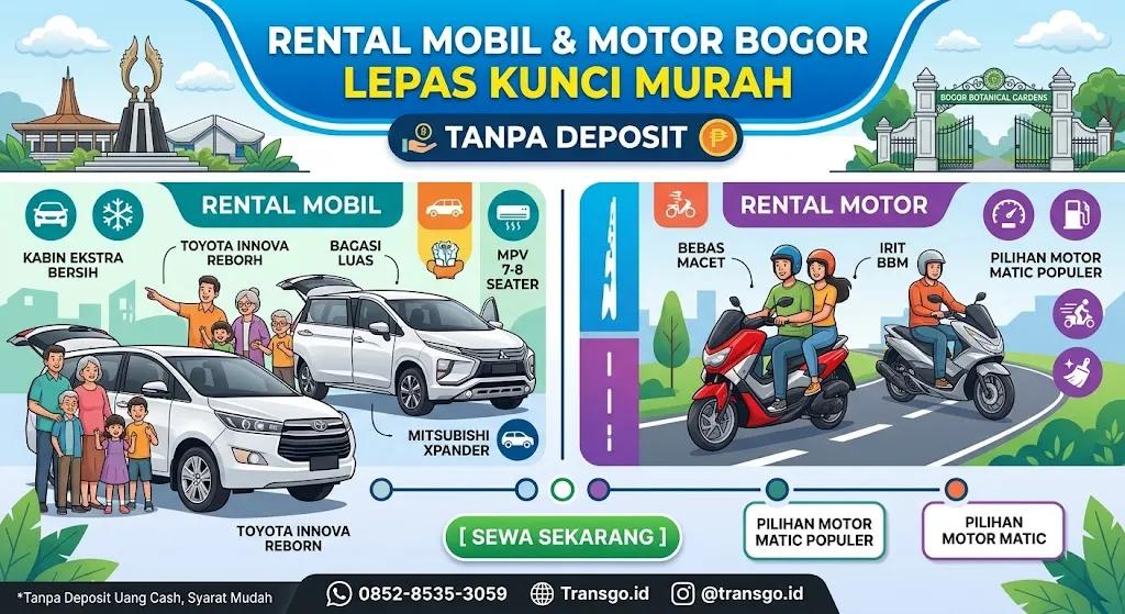 Sewa Mobil & Motor Bogor Lepas Kunci Murah Tanpa Deposit | Transgo
