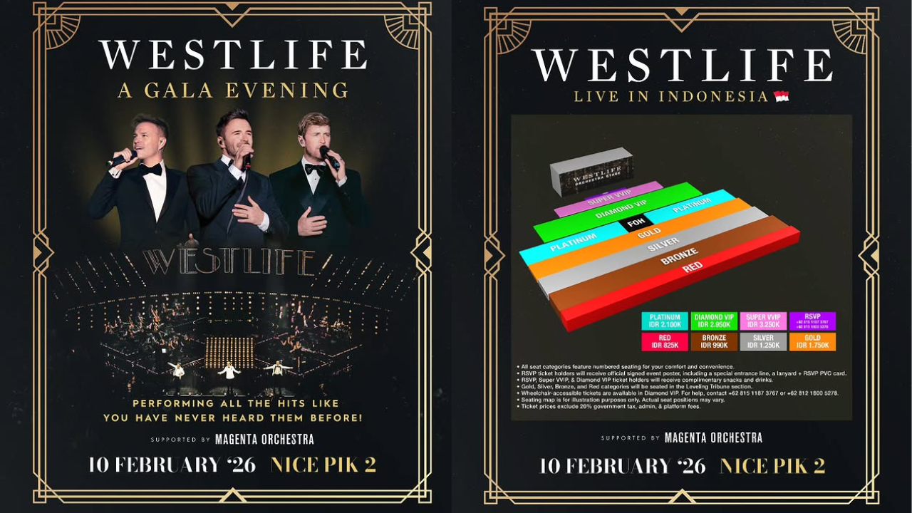 Jasa Trip Konser Westlife – A Gala Evening di NICE PIK 2 Jakarta