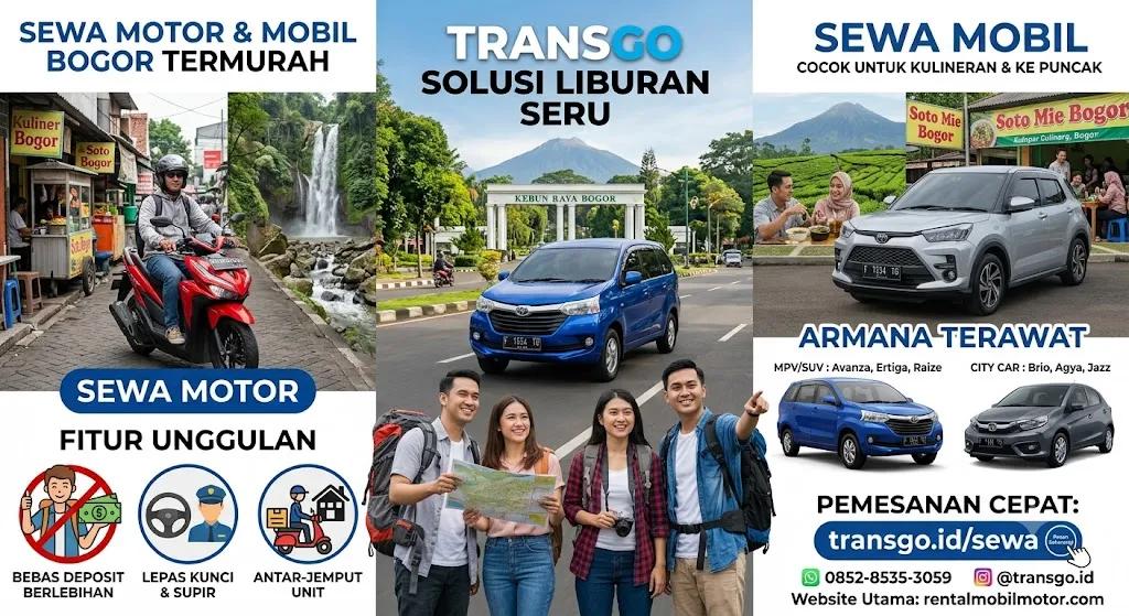 Sewa Mobil & Motor Bogor Termurah | Transgo Solusi Liburan Seru